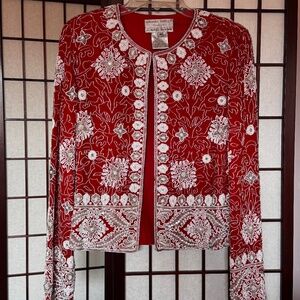 Stunning Vintage Pearl and Beaded Evening Top by Adrianna Papell